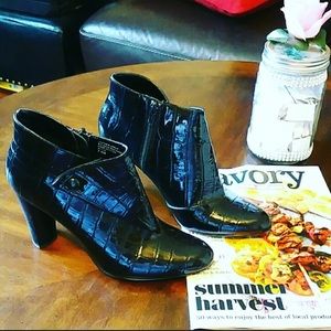 Black heeled short boots. Like new